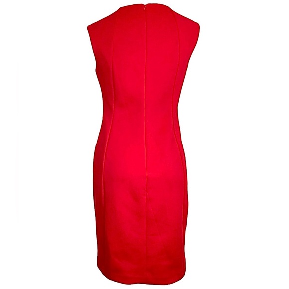 Calvin Klein | Cocktail Dress | Red with Gold Necklace | Women’s Size 2 | NWT - Picture 5 of 9